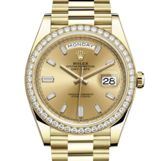 Replica Rolex Day-Date 40 Oyster 40 mm yellow gold and diamonds 228348RBR