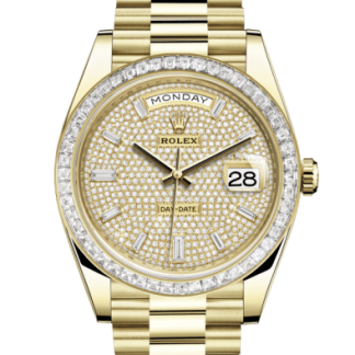 Replica Rolex Day-Date 40 Oyster 40 mm yellow gold and diamonds 228398TBR