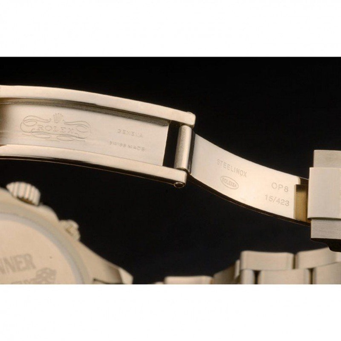 Replica Rolex Daytona Cosmograph Rainbow Crystals Bezel Rose Gold Strap Black Dial 80251 - Image 7