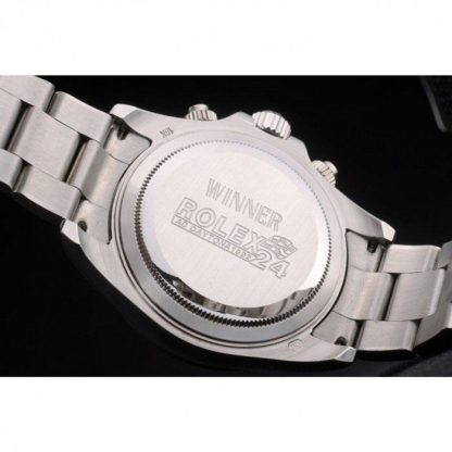 Replica Rolex Daytona Cosmograph Rainbow Crystals Bezel Stainless Steep Strap Black Dial 80250 - Image 8