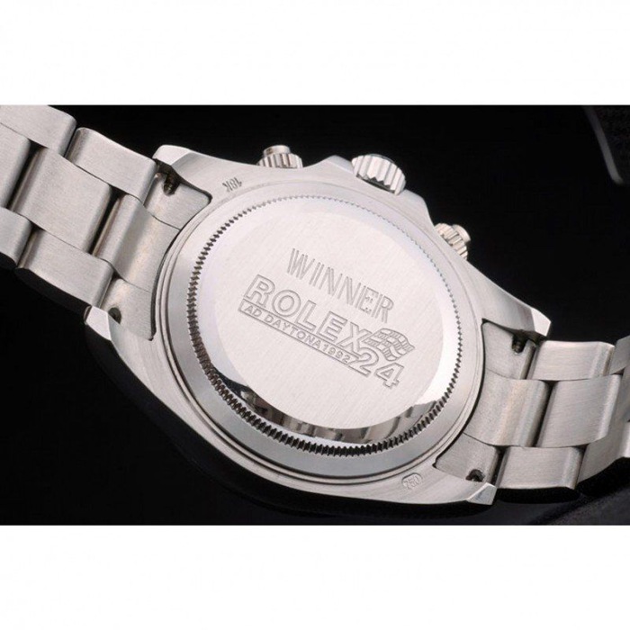 Replica Rolex Daytona Cosmograph Rainbow Crystals Bezel Stainless Steep Strap Black Dial 80250 - Image 8