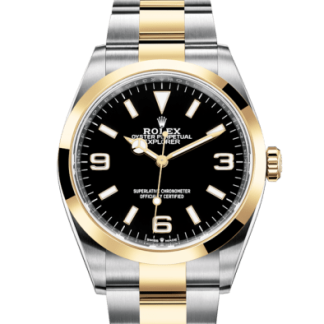 Replica Rolex Explorer Oyster 36 mm Oystersteel and yellow gold 124273