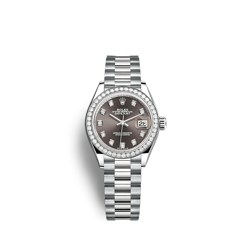 Replica Rolex Lady-Datejust 279139RBR 28mm Dark grey