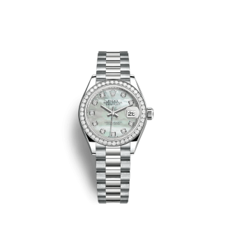 Replica Rolex Lady-Datejust 279139RBR 28mm White mother-of-pearl
