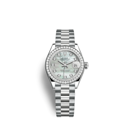 Replica Rolex Lady-Datejust 279139RBR 28mm White mother-of-pearl