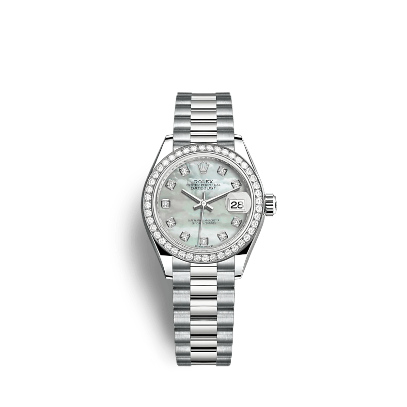 Replica Rolex Lady-Datejust 279139RBR 28mm White mother-of-pearl