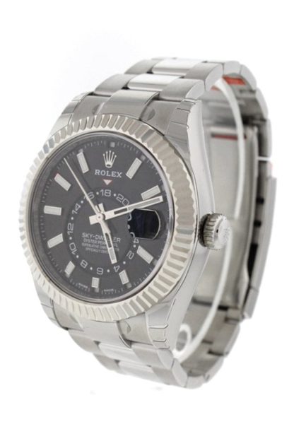 Replica Rolex Sky Dweller Black Dial White Gold Bezel Oyster 326934 - Image 2