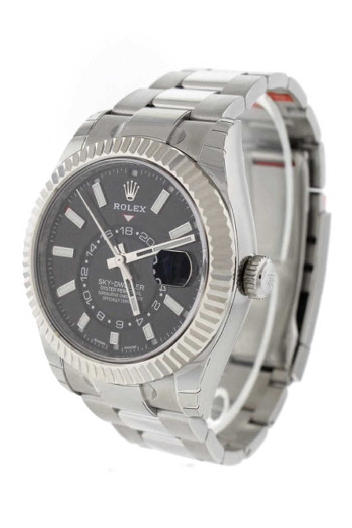 Replica Rolex Sky Dweller Black Dial White Gold Bezel Oyster 326934 - Image 2