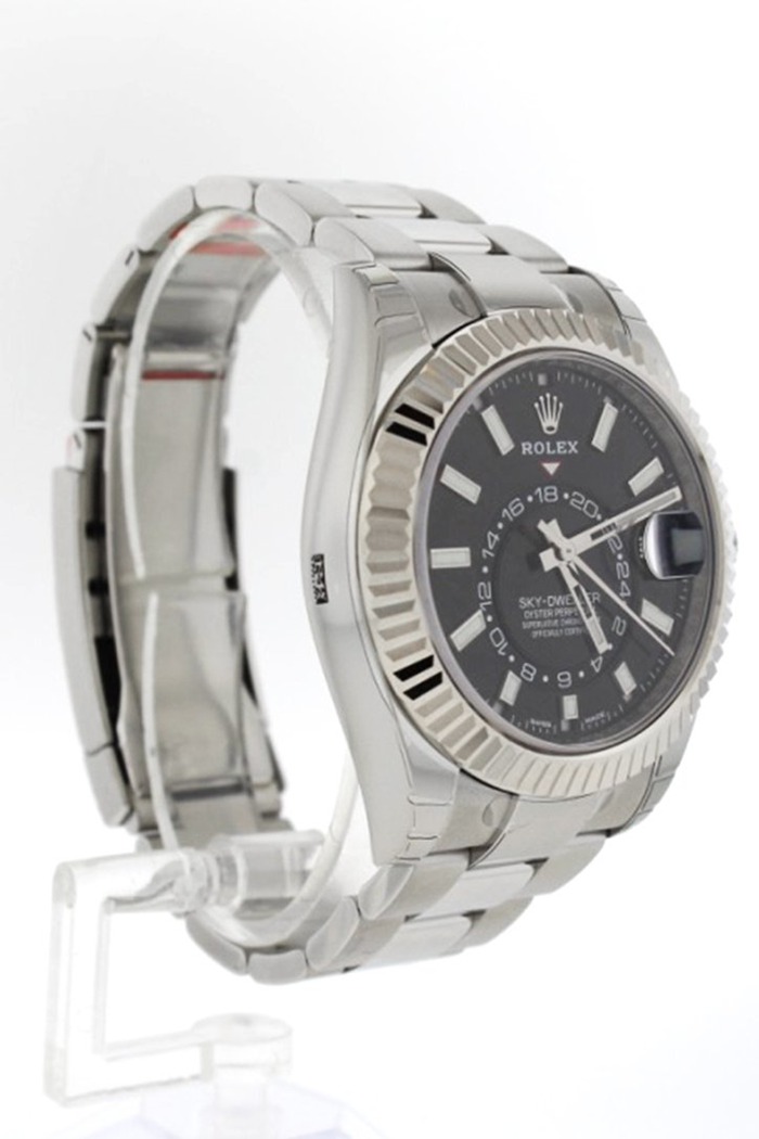 Replica Rolex Sky Dweller Black Dial White Gold Bezel Oyster 326934 - Image 3