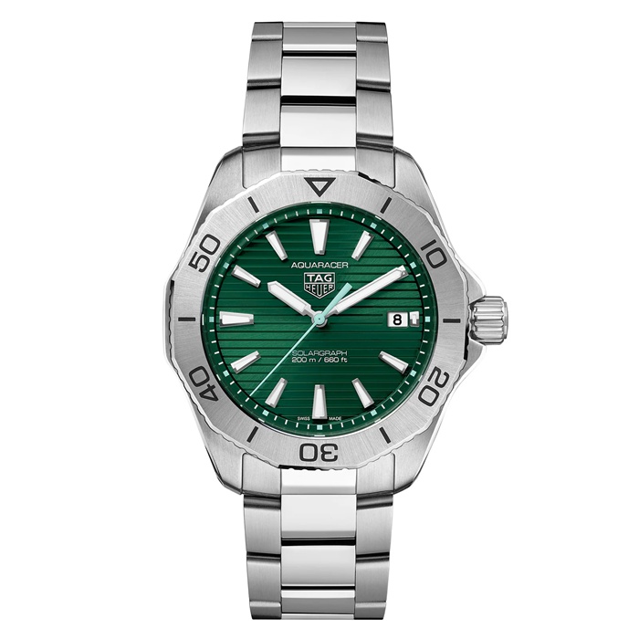 TAG Heuer Aquaracer Professional 200 Solargraph 40mm Mens Watch Green WBP1115.BA0000