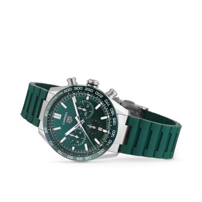 TAG Heuer Carrera Chronograph 44mm Mens Watch Green Rubber CBN2A1N.FT6238 - Image 3