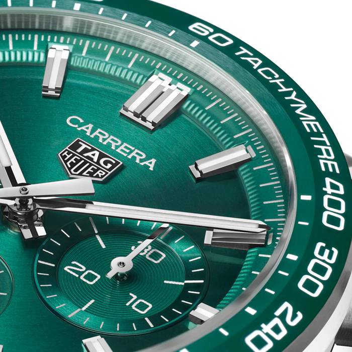 TAG Heuer Carrera Chronograph 44mm Mens Watch Green Stainless Steel CBN2A1N.BA0643 - Image 3