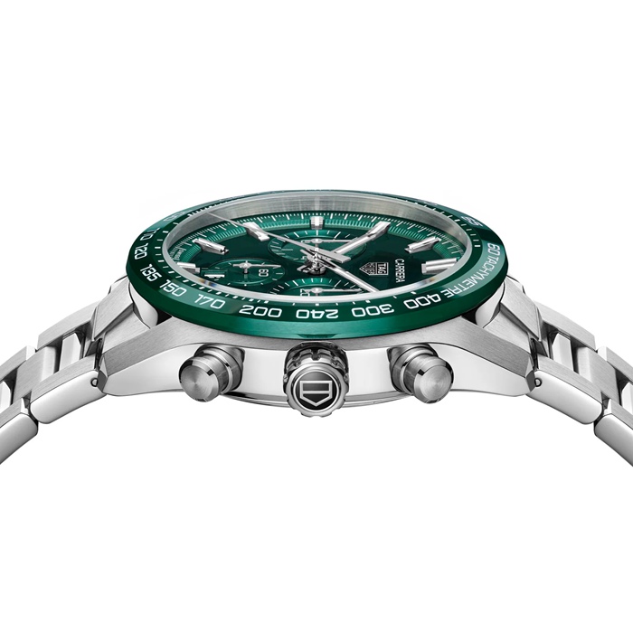 TAG Heuer Carrera Chronograph 44mm Mens Watch Green Stainless Steel CBN2A1N.BA0643 - Image 4