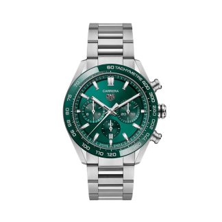 TAG Heuer Carrera Chronograph 44mm Mens Watch Green Stainless Steel CBN2A1N.BA0643