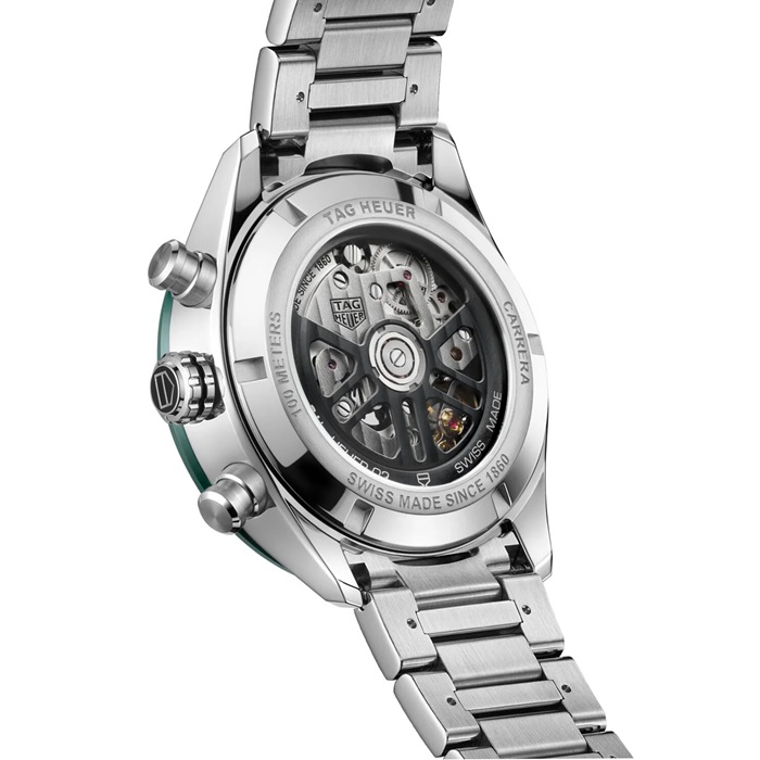 TAG Heuer Carrera Chronograph 44mm Mens Watch Green Stainless Steel CBN2A1N.BA0643 - Image 5