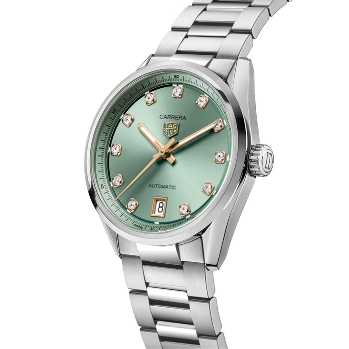 TAG Heuer Carrera Date 36mm Ladies Watch Green Diamond Dot WBN2317.BA0001 - Image 2