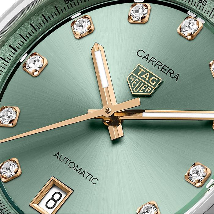 TAG Heuer Carrera Date 36mm Ladies Watch Green Diamond Dot WBN2317.BA0001 - Image 3