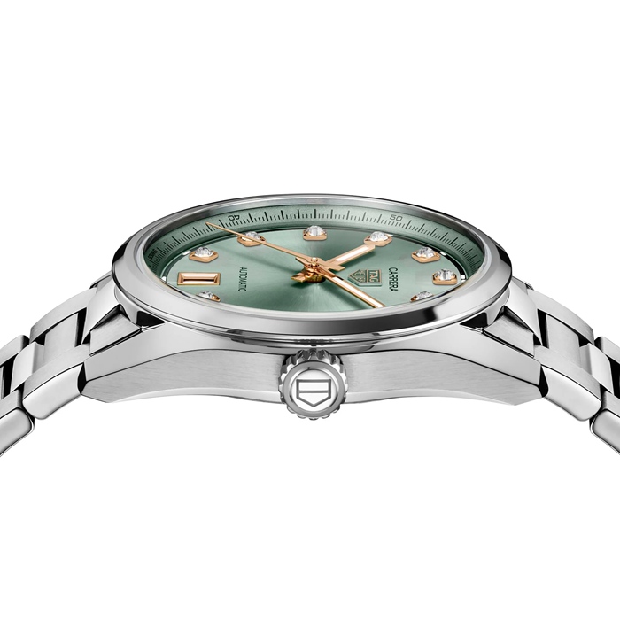 TAG Heuer Carrera Date 36mm Ladies Watch Green Diamond Dot WBN2317.BA0001 - Image 4