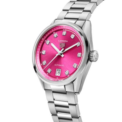 TAG Heuer Carrera Date 36mm Ladies Watch Pink Diamond Dot WBN2318.BA0001 - Image 2