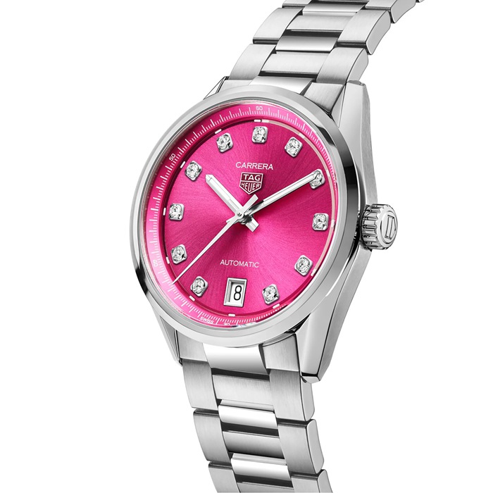 TAG Heuer Carrera Date 36mm Ladies Watch Pink Diamond Dot WBN2318.BA0001 - Image 2