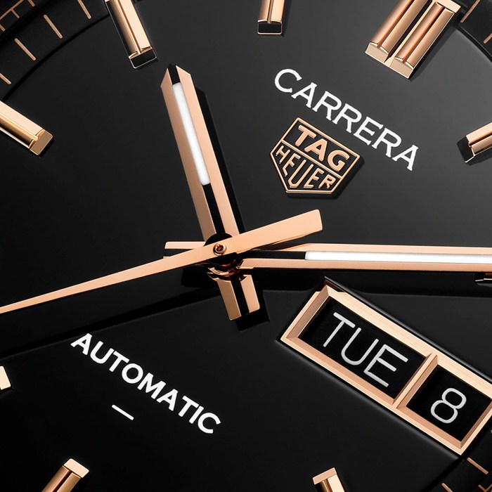 TAG Heuer Carrera Day-Date 41mm Mens Watch Black Rose Gold WDA2111.BD0001 - Image 3
