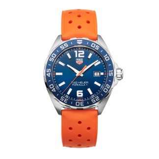 TAG Heuer Formula 1 43mm Mens Watch Orange Rubber Strap WAZ1010.FT8028