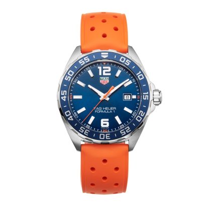 TAG Heuer Formula 1 43mm Mens Watch Orange Rubber Strap WAZ1010.FT8028