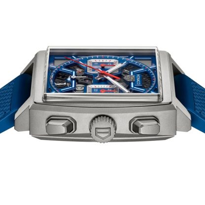 TAG Heuer Monaco Chronograph 39mm Mens Watch Titanium Blue CBL2182.FT6235 - Image 4