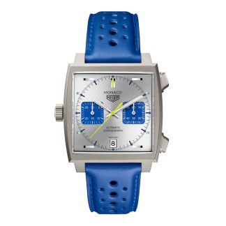 TAG Heuer Monaco Chronograph Racing Blue Limited Edition 39mm Mens Watch Silver CAW218C.FC6548