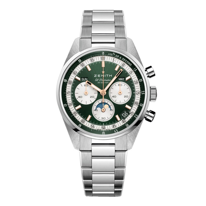 Zenith Chronomaster Original Steel 38mm Boutique Edition Mens Watch Green 03.3400.3610/40.M3200