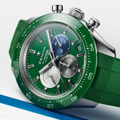 Zenith Chronomaster Sport 41mm Mens Watch Green Rubber 03.3119.3600/56.R952 - Image 2