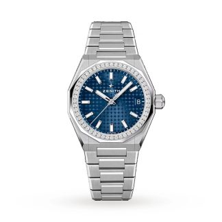 Zenith Defy Skyline 36mm Steel and Diamonds Automatic Watch Blue 16.9400.670/51.I001