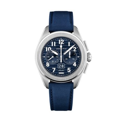 Zenith Pilot Automatic 42.5mm Mens Watch Blue 2 Straps 03.4000.3652/51.I003